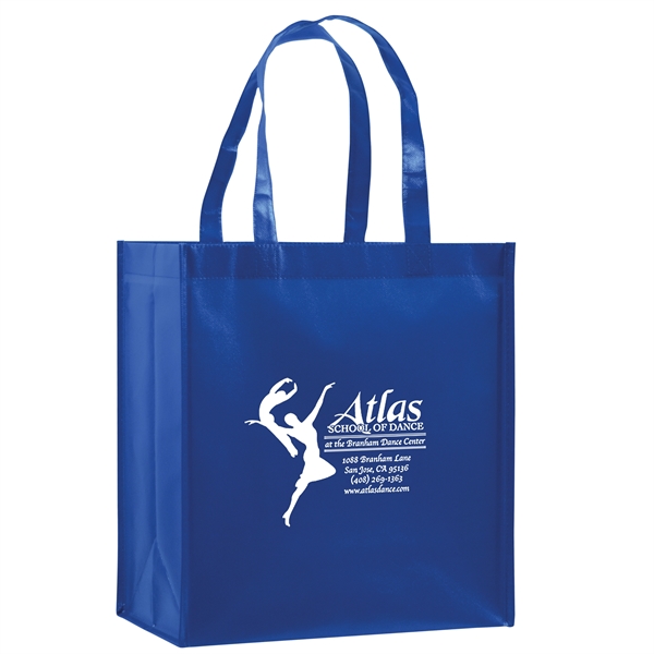 12" x 8" x 13" glossy metallic non-woven PP laminated tote... from ASI 35290 American Ad Bag Co