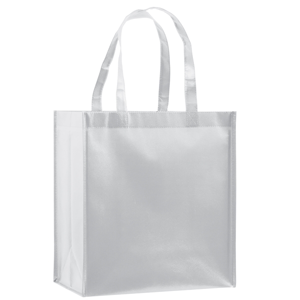 12" x 8" x 13" glossy metallic non-woven PP laminated tote... from ASI 35290 American Ad Bag Co