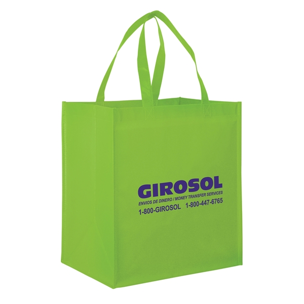 13" x 10" x 15" glossy laminated non-woven polypropylene grocery tote... from ASI 35290 American Ad Bag Co