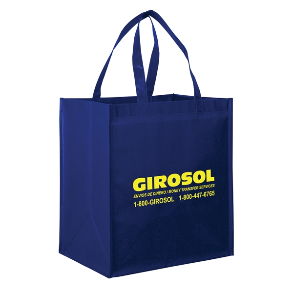 13" x 10" x 15" glossy laminated non-woven polypropylene grocery tote... from ASI 35290 American Ad Bag Co