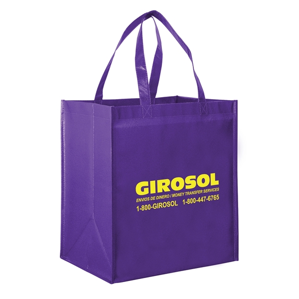 13" x 10" x 15" glossy laminated non-woven polypropylene grocery tote... from ASI 35290 American Ad Bag Co