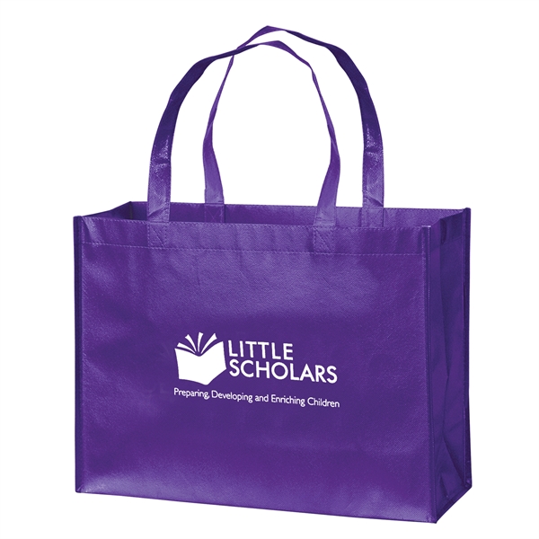 16" x 6" x 12" glossy laminated non-woven polypropylene metallic tote... from ASI 35290 American Ad Bag Co