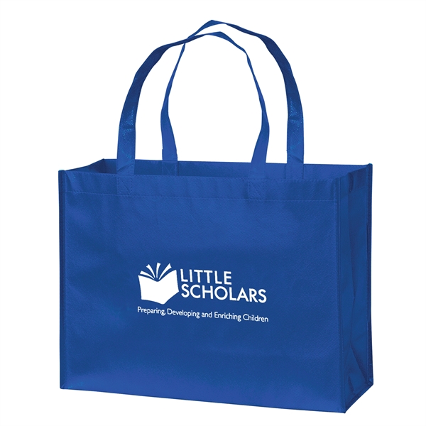 16" x 6" x 12" glossy laminated non-woven polypropylene metallic tote... from ASI 35290 American Ad Bag Co