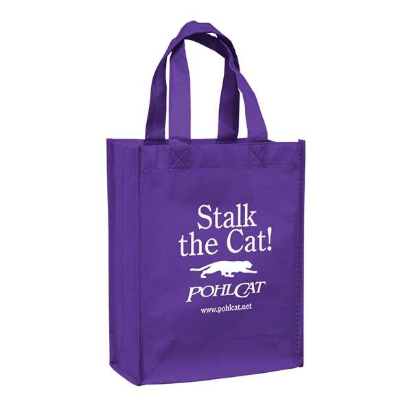 8" x 10" glossy laminated non-woven polypropylene tote with gusset and... from ASI 35290 American Ad Bag Co