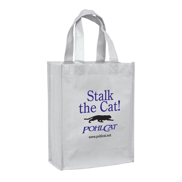 8" x 10" glossy laminated non-woven polypropylene tote with gusset and... from ASI 35290 American Ad Bag Co