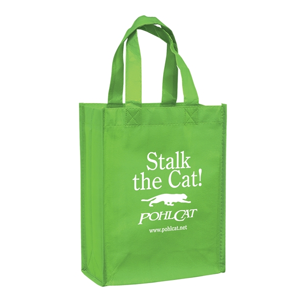 8" x 10" glossy laminated non-woven polypropylene tote with gusset and... from ASI 35290 American Ad Bag Co