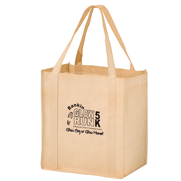 12" x 13" non-woven PP grocery tote with gusset, bottom board... from ASI 35290 American Ad Bag Co