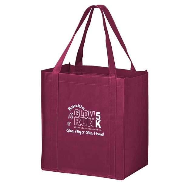 12" x 13" non-woven PP grocery tote with gusset, bottom board... from ASI 35290 American Ad Bag Co