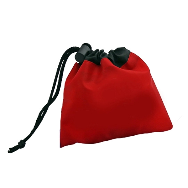 Drawstring tote with scissors, tweezers, gloves, tape, gauze pads and antiseptic... from ASI 92980 WOV-IN® / Promopet