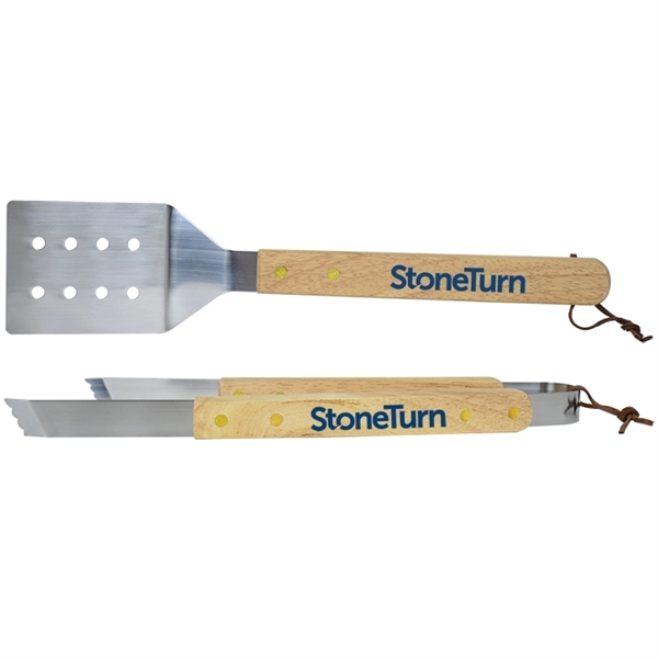 BBQ wood grill set that includes a turner and tong in... from ASI 38120 Ball Pro / Diversified Quality Kitchenware