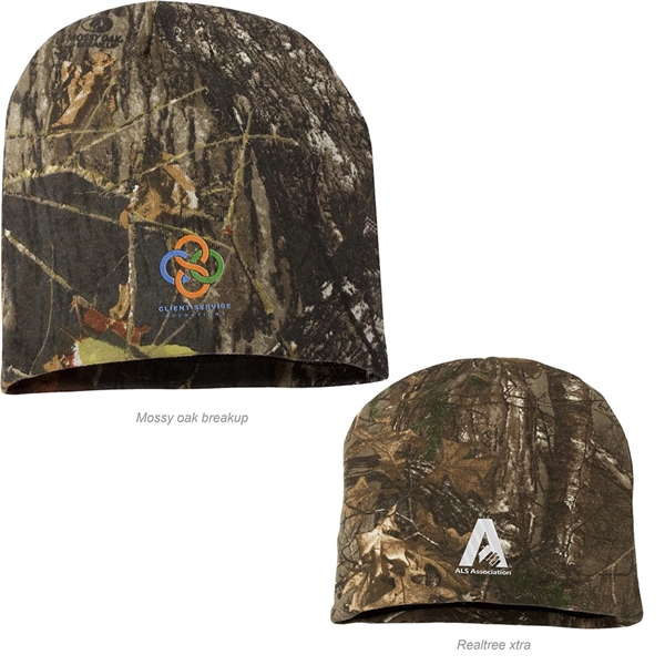 100% cotton camouflage beanie knit cap with 100% acrylic black interior... from ASI 88060 Snugz/USA Inc / Sweda®