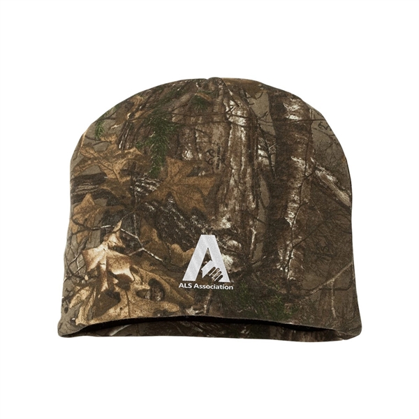 100% cotton camouflage beanie knit cap with 100% acrylic black interior... from ASI 88060 Snugz/USA Inc / Sweda®