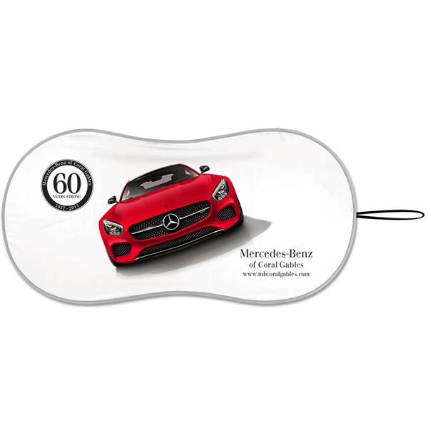 Full Color Single loop fabric sunshade front windshield, extra large logo,... from ASI 37586 Auto-Sun-shade/Intertek