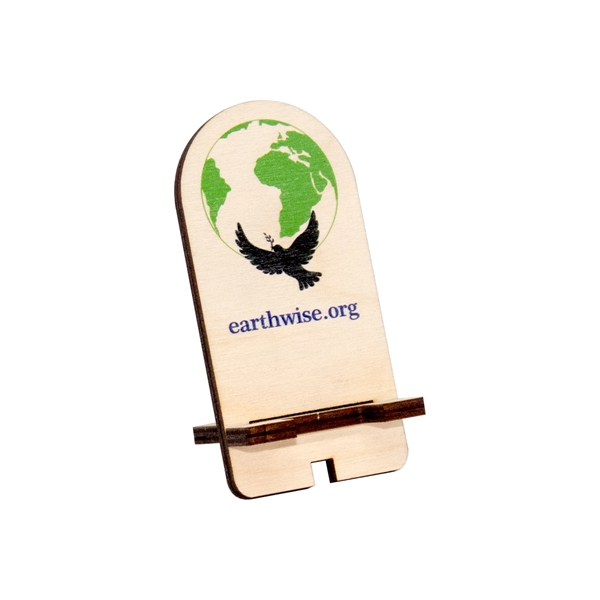 2.5" x 5" birch wood phone stand with full color customization.... from ASI 72521 Morris Magnets / Laser Cuts