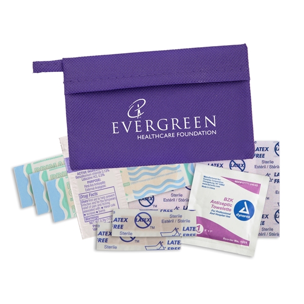 Bandages, antiseptic towelette, adhesive pad and first aid cream in a... from ASI 52840 Evans Manufacturing
