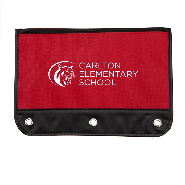 Zippered school kit pouch made of polyester with three reinforced metal... from ASI 52840 Evans Manufacturing
