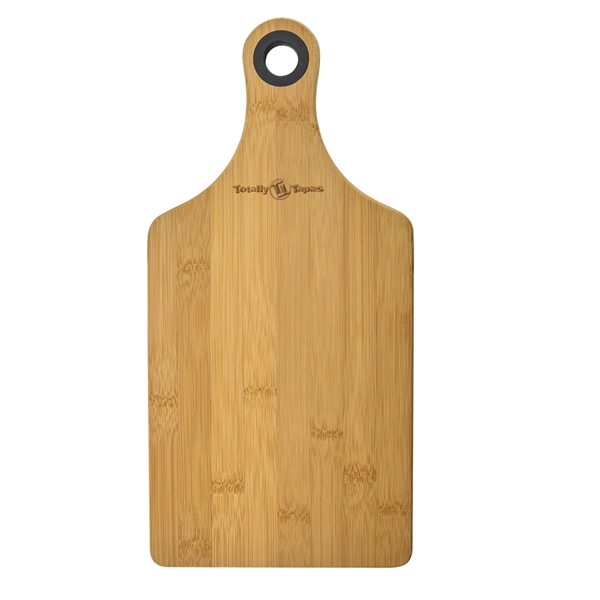Bamboo charcuterie cheese board with a silicone accent ring on top... from ASI 52840 Evans Manufacturing