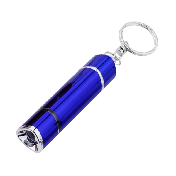 Triangular-shaped aluminum flashlight with LED bulb and key ring... from ASI 30112 ACE Products / Ace Line