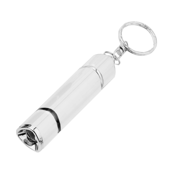 Triangular-shaped aluminum flashlight with LED bulb and key ring... from ASI 30112 ACE Products / Ace Line