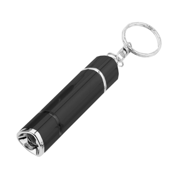 Triangular-shaped aluminum flashlight with LED bulb and key ring... from ASI 30112 ACE Products / Ace Line