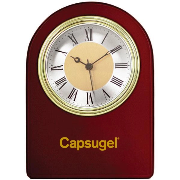 Gold accented analog clock complements the solid wood design.... from ASI 40544 Binaco / Binaline