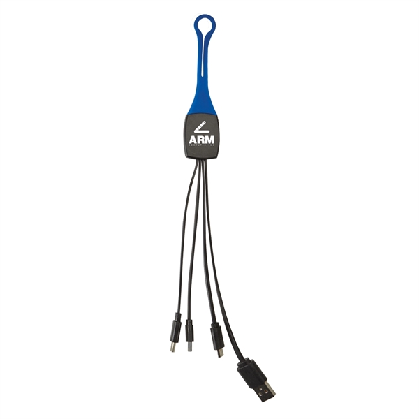 Universal charging cable with lightning 8-pin, USB-C and micro-USB connectors that... from ASI 52840 Evans Manufacturing