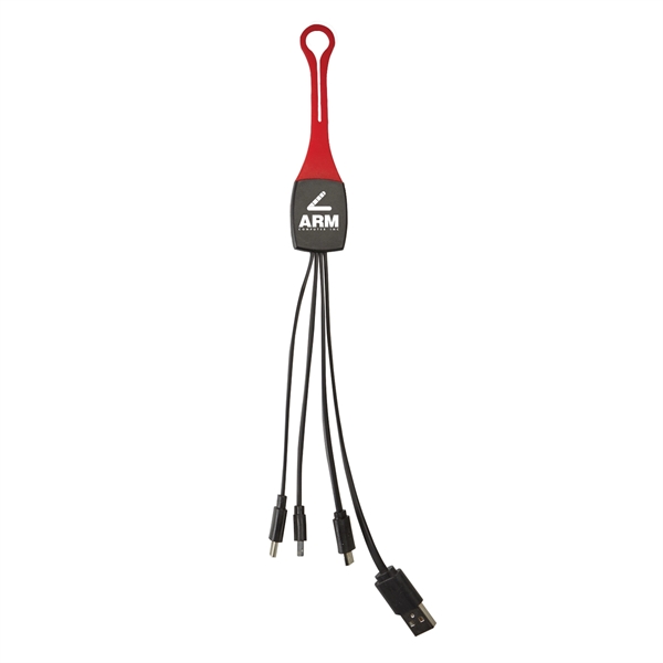 Universal charging cable with lightning 8-pin, USB-C and micro-USB connectors that... from ASI 52840 Evans Manufacturing