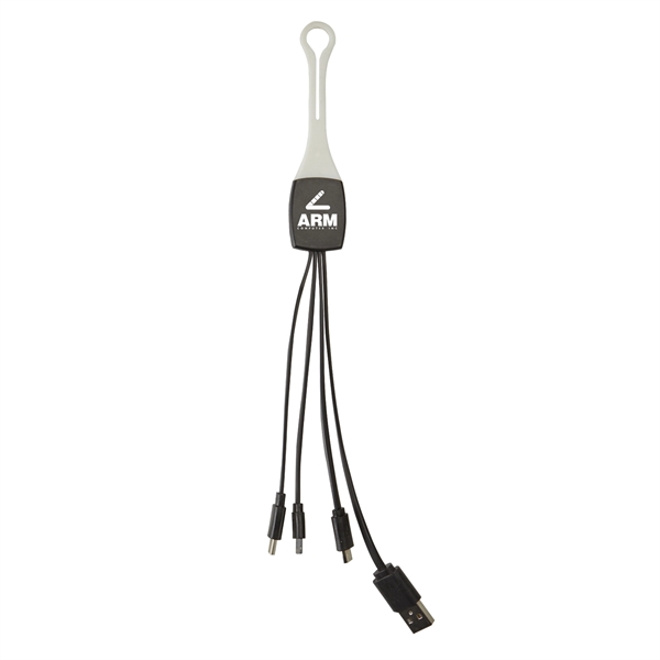 Universal charging cable with lightning 8-pin, USB-C and micro-USB connectors that... from ASI 52840 Evans Manufacturing
