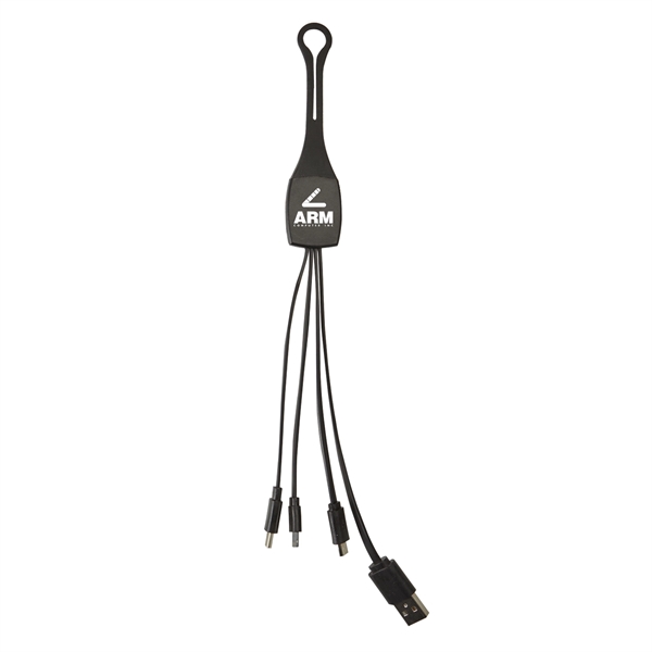 Universal charging cable with lightning 8-pin, USB-C and micro-USB connectors that... from ASI 52840 Evans Manufacturing