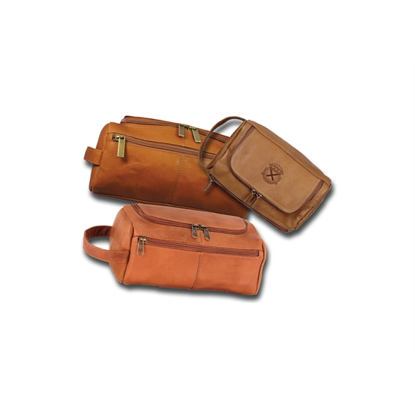 Dopp/Toiletry Bag. This is sure to please. Black, Tan, Coffee and... from ASI 97490 ZZ REMOVED - Winston Manufacturing / Wizzer/Winston Leather