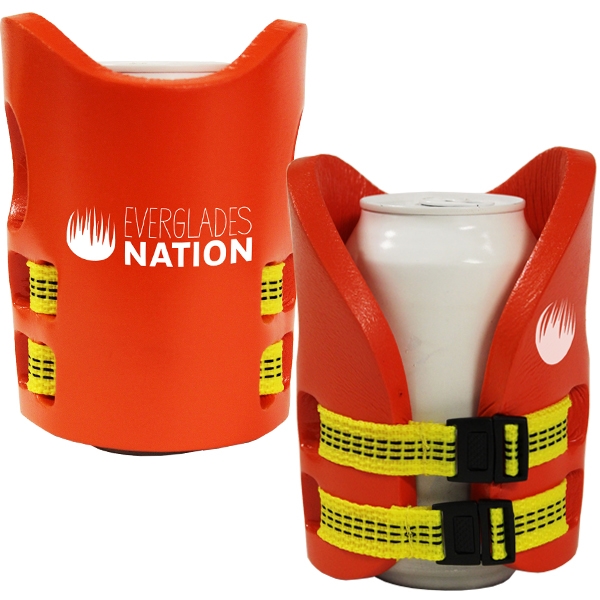 Vest style beverage holder with standard yellow straps with black buckles.... from ASI 35745 American Zebra Line/AZL / The American Zebra Line