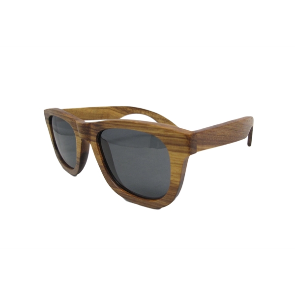 Zebra wood sunglasses with black lenses and polarized UV400 sun protection.... from ASI 72657 Active Life Promo / Active Life Promo Ingrain Promo
