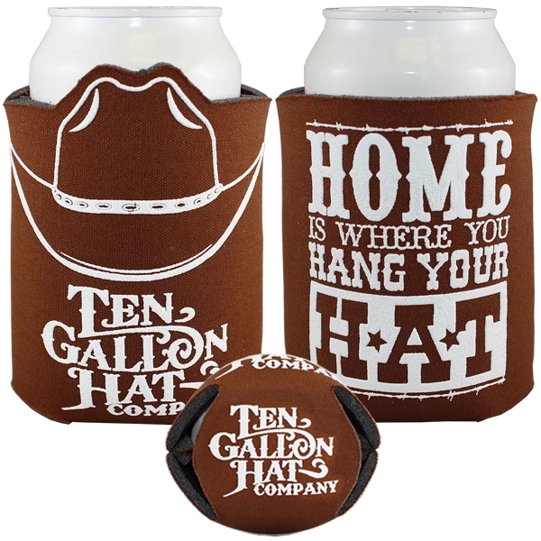 Beverage holder with theme design on front.... from ASI 35745 American Zebra Line/AZL / The American Zebra Line