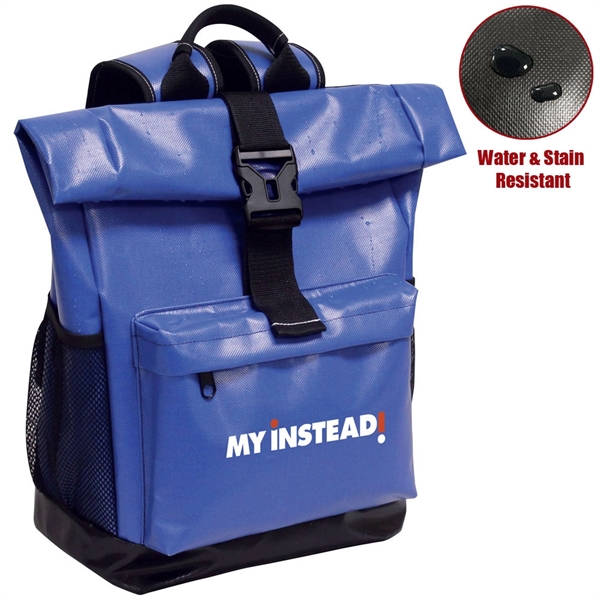 heavy gauge tarpaulin material, ,backpack is water and stain resistant, padded... from ASI 79384 Preferred Nation Inc