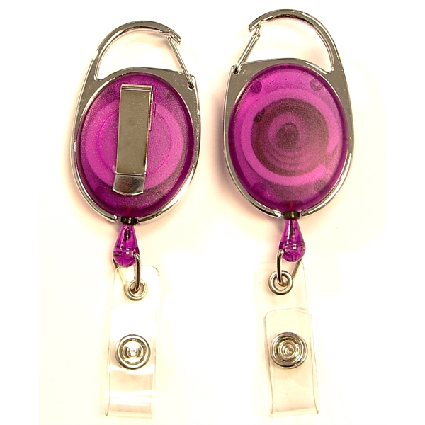 Oval shape retractable badge holder with clip... from ASI 74585 Nu Promo International / Nu Promo Line