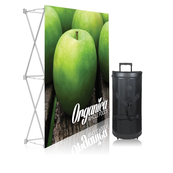 60" x 60" aluminum fabric pop-up display with carry bag.... from ASI 30442 Above & Beyond Advertising Products