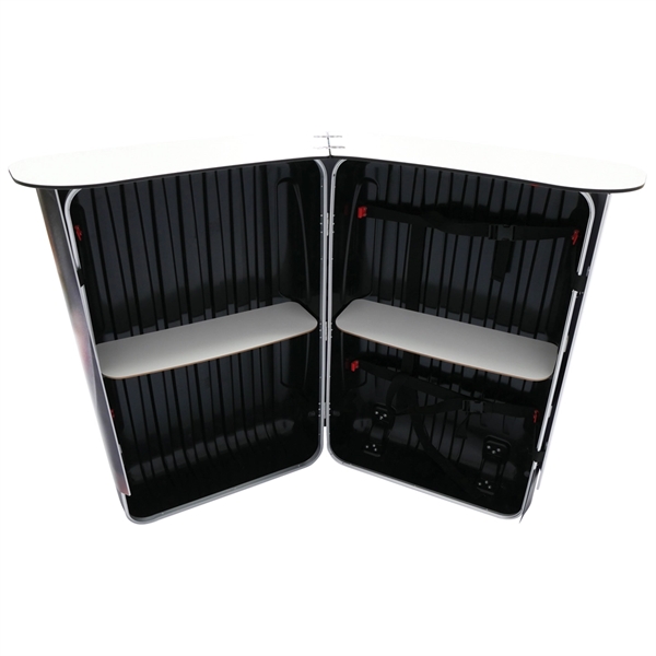 Laminated portable counter with inside shelving.... from ASI 30442 Above & Beyond Advertising Products