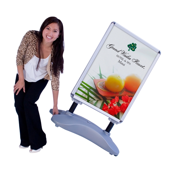 32" x 46.5" outdoor, double-sided water base frame with wheels.... from ASI 30442 Above & Beyond Advertising Products