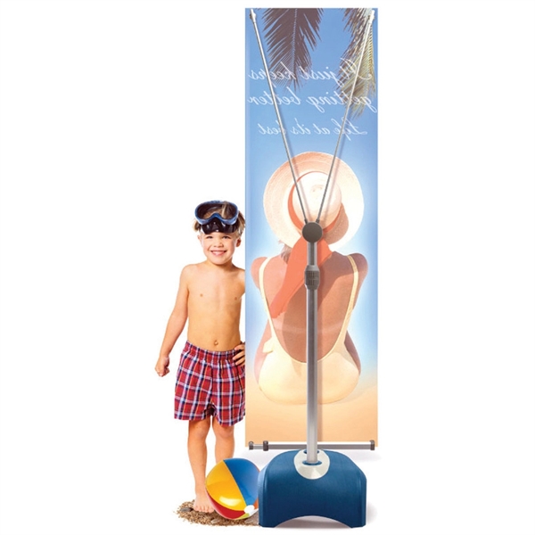 Adjustable single-sided outdoor promotional banner stand.... from ASI 30442 Above & Beyond Advertising Products
