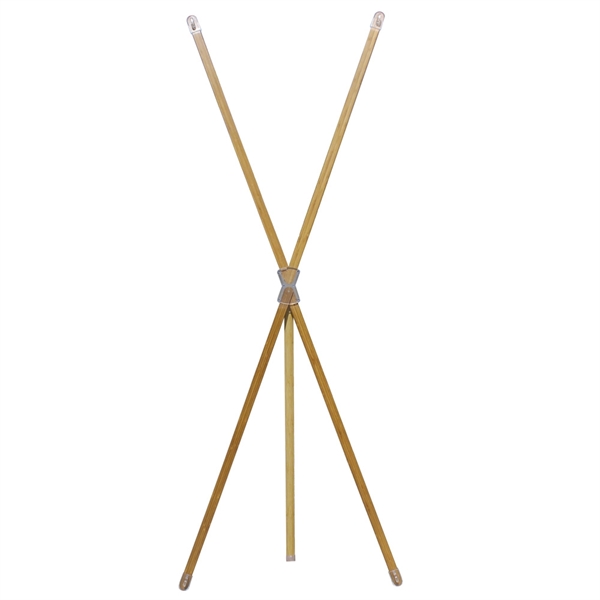 27.5" x 69" natural looking bamboo X-style banner stand with travel... from ASI 30442 Above & Beyond Advertising Products