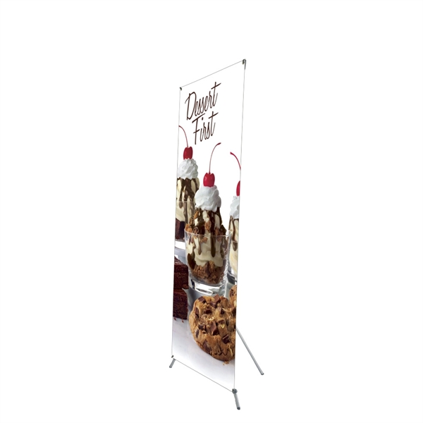 Adjustable aluminum X-style banner stand.... from ASI 30442 Above & Beyond Advertising Products