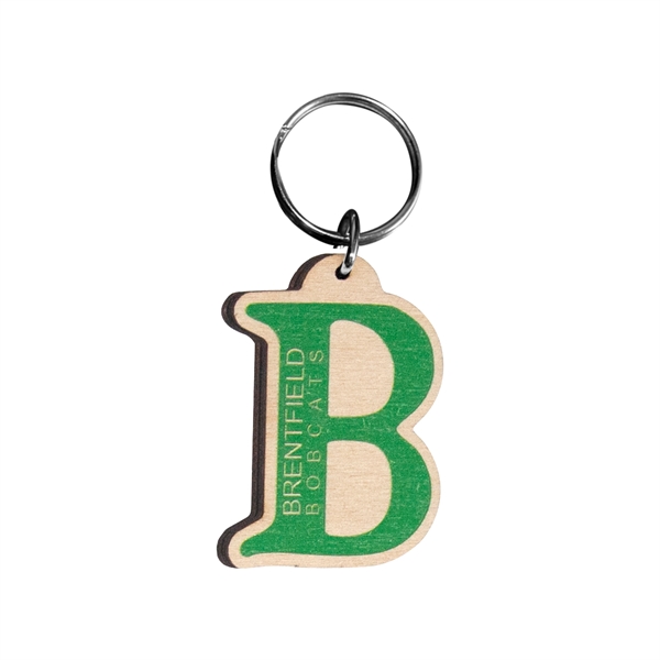 Customizable birch wood keychain with a 1" split ring.... from ASI 72521 Morris Magnets / Laser Cuts