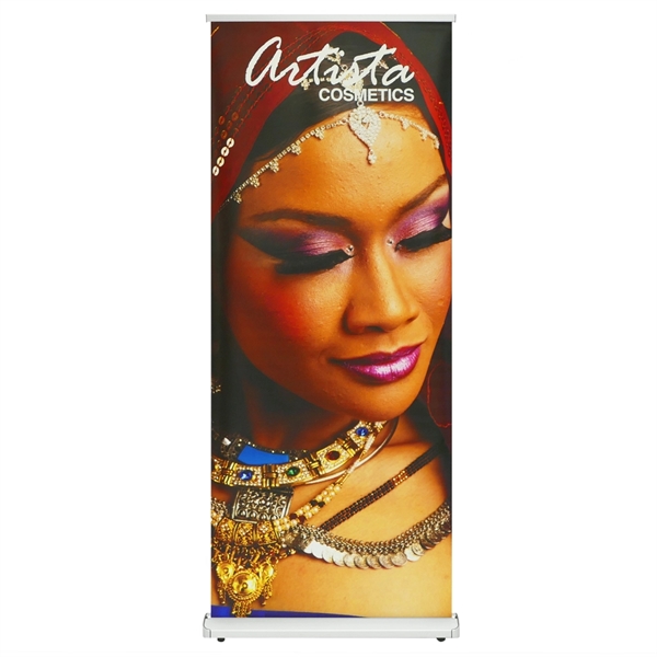 33.5" X 80" Muggle roll-up promotional banner stand.... from ASI 30442 Above & Beyond Advertising Products