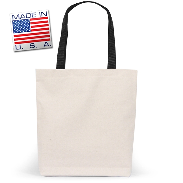 Mini-Me gusset tote in natural canvas with polyweb handles. Eco-friendly solution.... from ASI 66230 Landes Inc