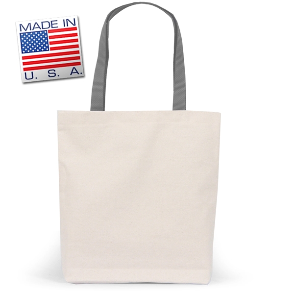 Mini-Me gusset tote in natural canvas with polyweb handles. Eco-friendly solution.... from ASI 66230 Landes Inc