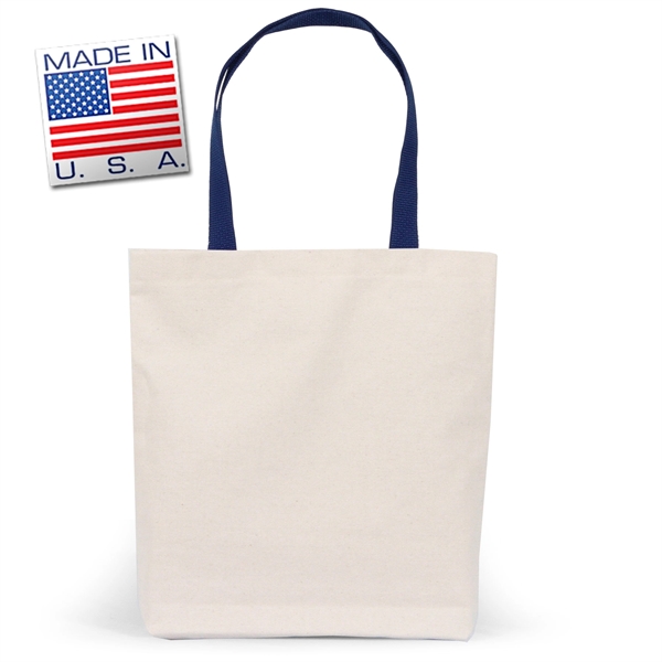 Mini-Me gusset tote in natural canvas with polyweb handles. Eco-friendly solution.... from ASI 66230 Landes Inc