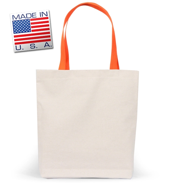 Mini-Me gusset tote in natural canvas with polyweb handles. Eco-friendly solution.... from ASI 66230 Landes Inc