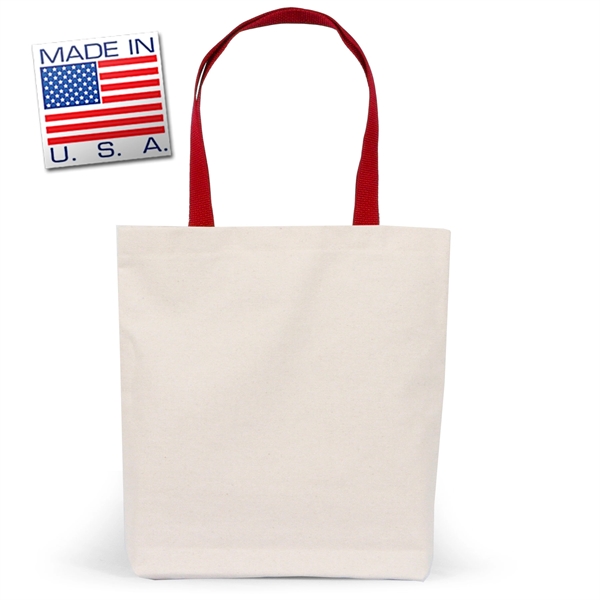 Mini-Me gusset tote in natural canvas with polyweb handles. Eco-friendly solution.... from ASI 66230 Landes Inc