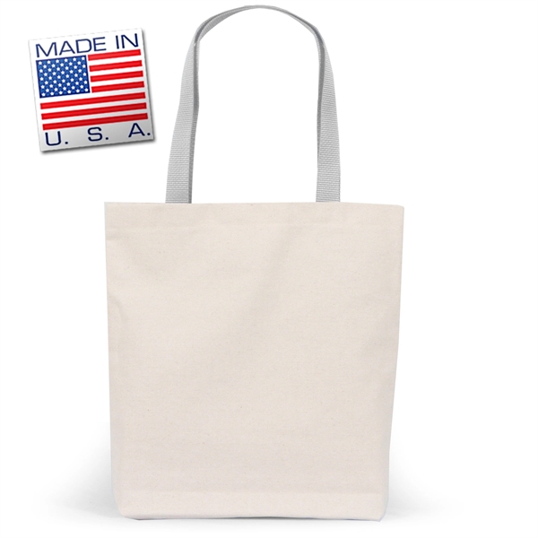 Mini-Me gusset tote in natural canvas with polyweb handles. Eco-friendly solution.... from ASI 66230 Landes Inc