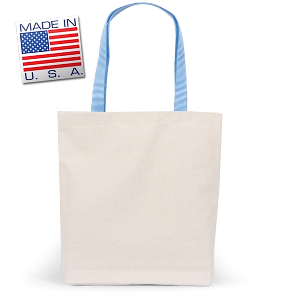 Mini-Me gusset tote in natural canvas with polyweb handles. Eco-friendly solution.... from ASI 66230 Landes Inc